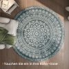 SONGMICS HOME Boho Kerek Szőnyeg Antracitszürke Mandala Mintázattal
