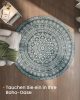 SONGMICS HOME Boho Kerek Szőnyeg Antracitszürke Mandala Mintázattal