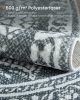 SONGMICS HOME Boho Kerek Szőnyeg Antracitszürke Mandala Mintázattal