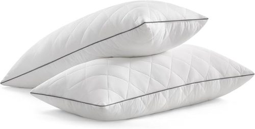 SONGMICS HOME Kétoldalas Párna Szett, Hűsítő-Meleg Kombinált 80 x 40 cm Felhőfehér