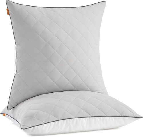 SONGMICS HOME Kétoldalas Párna Szett Galambszürke 80x80 cm Hűsítő-Meleg Kivitel