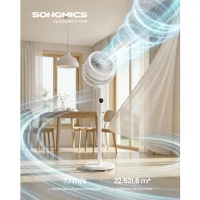   SONGMICS XFC002W1EU álló ventilátor távirányítóval 20 dB fehér