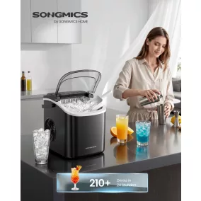   SONGMICS XZB001B1EU jégkockakészítő gép önttisztítással 2 méretben tintafekete
