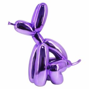 Richmond Interiors Balloon Dog Dekoráció Lila Metál