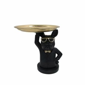   Richmond Sonny Bulldog Dekoratív Tortatál Gyanta Fekete-Arany