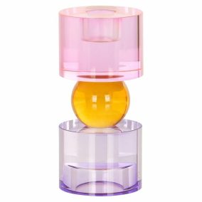 Richmond Zahra Kristály Gyertyatartó Rózsaszín-Lila