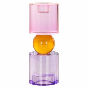   Richmond Zahra Kristály Gyertyatartó Rózsaszín-Lila Geometrikus L