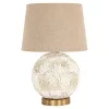 Richmond Interiors Jamie asztali lámpa kagylódíszes alappal bézs ernyővel