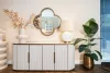 Richmond Interiors Jamie asztali lámpa kagylódíszes alappal bézs ernyővel