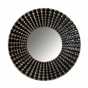   Richmond Lynde Ipari Fali Tükör Alumínium Fekete Gyöngyös