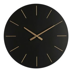   Bizzotto Timeline 60 Fekete Matt MDF Falióra Arany Mutatókkal