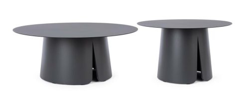 Bizzotto Bryan Alumínium Dohányzóasztal Szett Fekete Matt