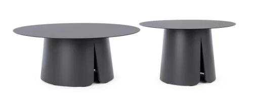 Bizzotto Bryan Alumínium Dohányzóasztal Szett Fekete Matt