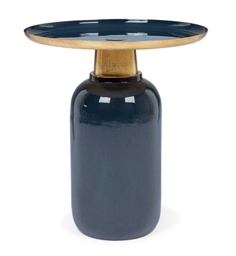 Bizzotto Nalima Acél Dohányzóasztal Kék Arany Díszítéssel