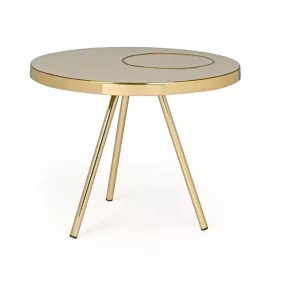   Bizzotto KESAR Bézs-Arany Dohányzóasztal Zománcozott Díszítéssel