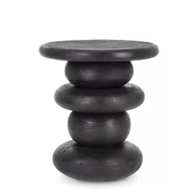   Bizzotto Lopez 40 Dohányzóasztal Mangófa Fekete Geometrikus