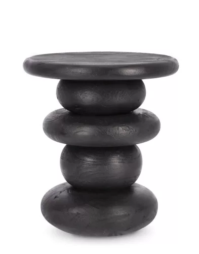 Bizzotto Lopez 40 Dohányzóasztal Mangófa Fekete Geometrikus