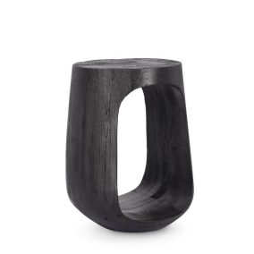   Bizzotto Lopez Mangófa Dohányzóasztal Fekete Áttört Dizájnnal