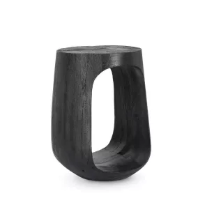   Bizzotto Lopez Mangófa Dohányzóasztal Fekete Áttört Dizájnnal