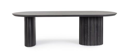 Bizzotto Orissa Mangófa Dohányzóasztal Fekete Bordázott Lábakkal