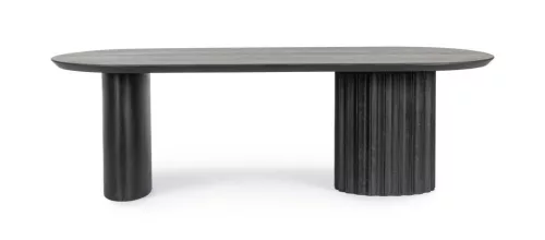 Bizzotto Orissa Mangófa Dohányzóasztal Fekete Bordázott Lábakkal