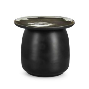 Bizzotto ZAINAB Akácfa Dohányzóasztal Fekete Ovális