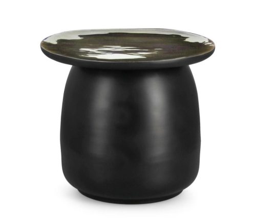 Bizzotto ZAINAB Akácfa Dohányzóasztal Fekete Ovális