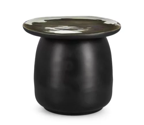 Bizzotto ZAINAB Akácfa Dohányzóasztal Fekete Ovális