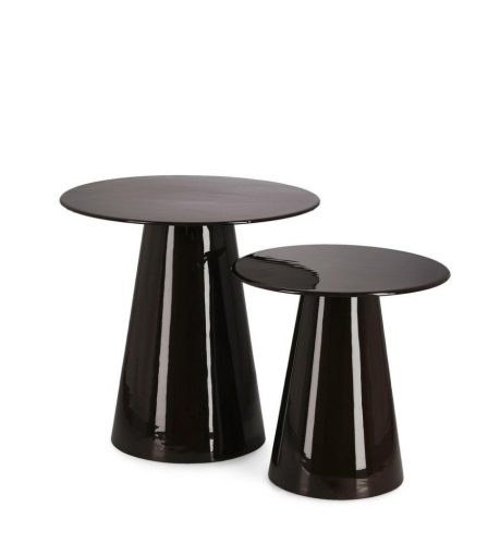 Bizzotto Salema Acél Dohányzóasztal Szett Fekete Fényes