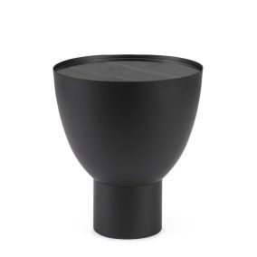 Bizzotto Archie Kerek Dohányzóasztal Edzett Üveg Fekete