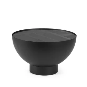 Bizzotto Archie 60 dohányzóasztal acél üveg fekete kerek