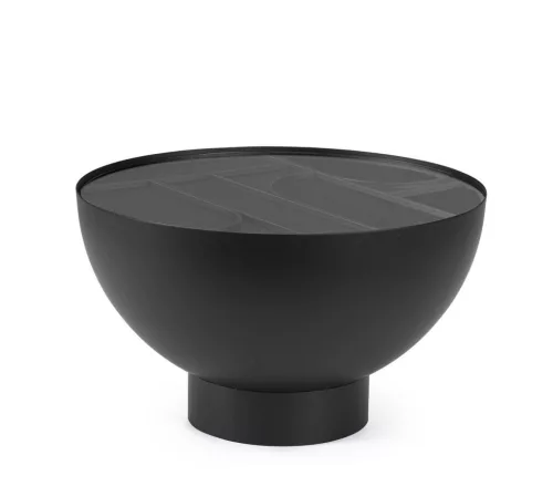 Bizzotto Archie 60 dohányzóasztal acél üveg fekete kerek