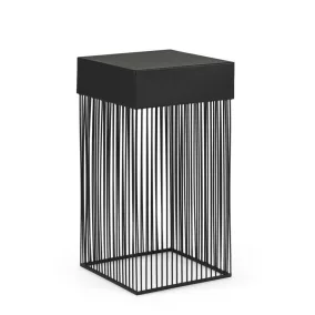   BIZZOTTO YASLINE Fém Dohányzóasztal Fekete Vonalgeometriás