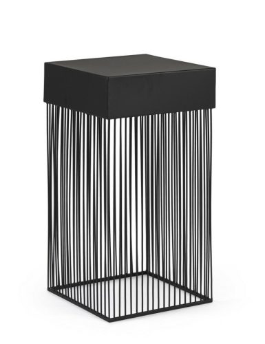 BIZZOTTO YASLINE Fém Dohányzóasztal Fekete Vonalgeometriás