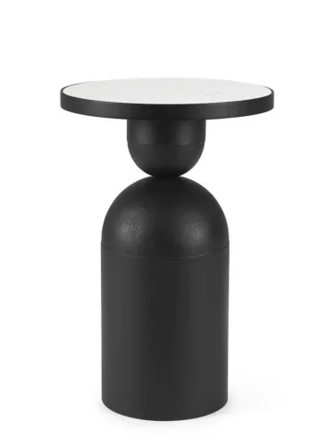 Bizzotto Rondel 41 Geometrikus Márvány Dohányzóasztal Fekete-Fehér