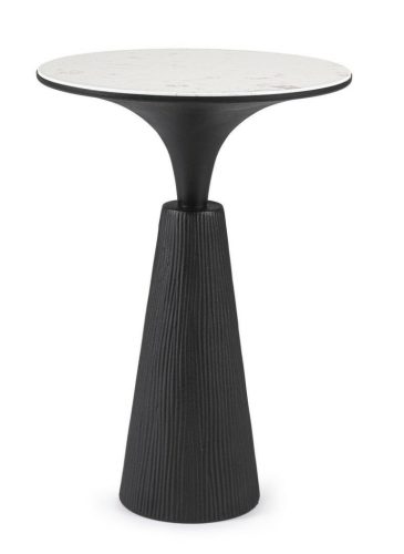 BIZZOTTO Rondel 51 Márvány Dohányzóasztal Fekete-Fehér