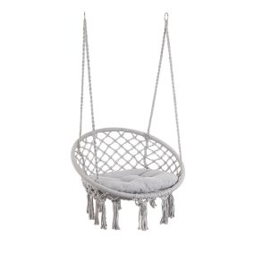   Bizzotto Javier Függő Kerti Fotel Poligyapot Szürke Bojtos