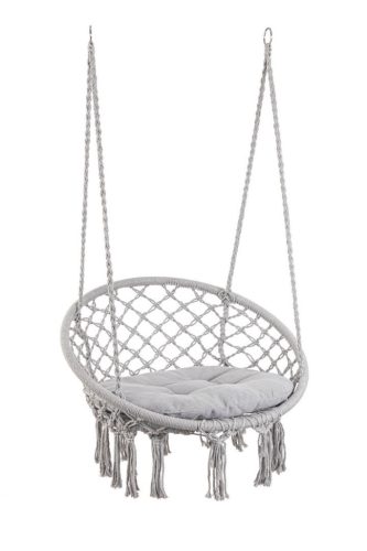 Bizzotto Javier Függő Kerti Fotel Poligyapot Szürke Bojtos