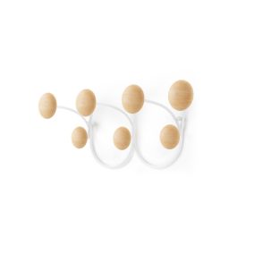 Umbra Dotsy 7 Fém-Fa Fali Fogas Fehér-Natúr