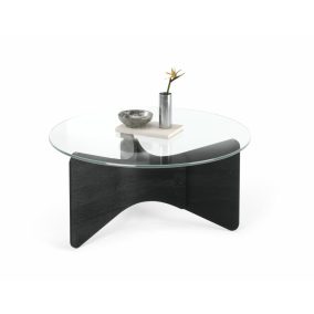 Umbra Madera Üveglapos Dohányzóasztal Kőrisfa Fekete