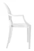 King Home LOUIS Polikarbonát Karfás Szék Fehér XV. Lajos Stílusban