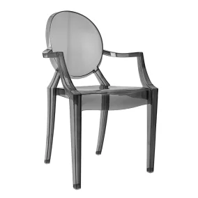 King Home LOUIS Füstszínű Polikarbonát Design Szék