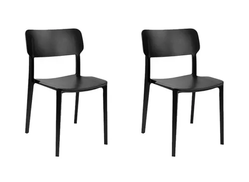 King Home Agat Premium Szék Szett Polipropilén Fekete Minimalistás