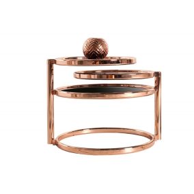 Invicta Art Deco 3 Réteges Réz Üveg Dohányzóasztal