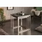   Invicta New Elements Fekete MDF Egymásba Tolható Asztalszett Króm Vázzal