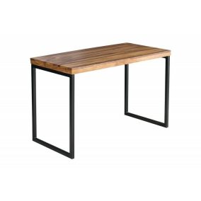   Invicta Elements Sheesham Tömörfa Íróasztal Rózsafa Fekete Fém