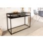 Invicta Dure Steel Fém Konzolasztal Fekete Kétszintes
