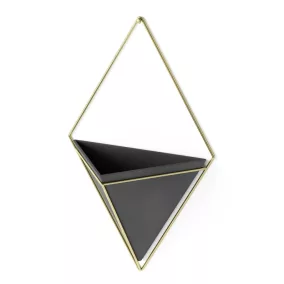 Umbra Trigg Geometrikus Fali Virágtartó Kerámia Fekete-Arany