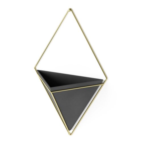 Umbra Trigg Geometrikus Fali Virágtartó Kerámia Fekete-Arany