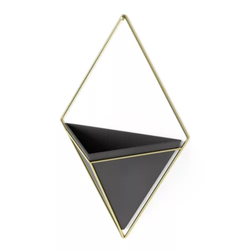 Umbra Trigg Geometrikus Fali Virágtartó Kerámia Fekete-Arany